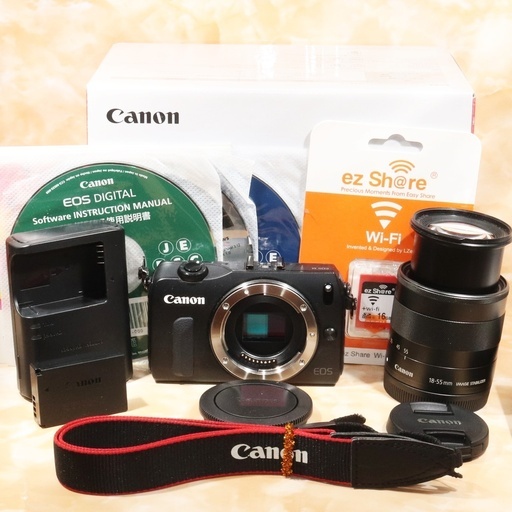 ★美品級＆スマホ転送★キヤノン Canon EOS M レンズキット