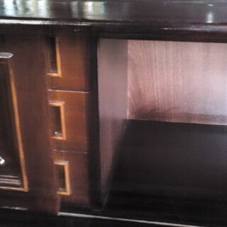 超レア！希少 収納たっぷり お屋敷から出たお品 アンティーク サイドボード 最高級木目 テレビ台 美細彫刻 飾り棚 食器棚 秘密の隠し扉付