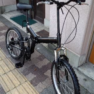 20吋 フルサス付き折り畳みマウンテンバイク 外装6段/ブラック