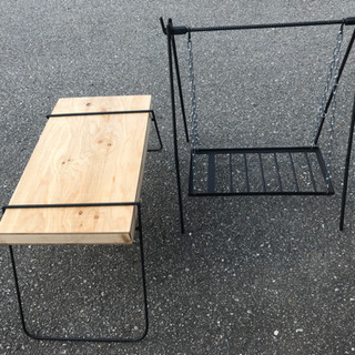 ハンドメイドな焚き火ハンガー