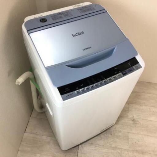 中古 7.0kg 全自動洗濯機 ビートウォッシュ 日立 BW-V70B 2018年製造 送風乾燥機能 人気 高年式 まとめ洗い 二人暮らし 世帯向け 6ヶ月保証付き