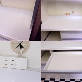 配達込み　１２　パモウナ　Pamouna　レンジボード　ホワイト　1200×500×2040　キッチン　ソフトクローズ　住まい