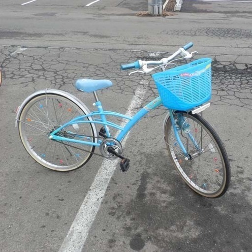 ジュニアサイクル 24インチ 水色 女児向け 青 自転車 子供用 ペイペイ対応 札幌市西区西野