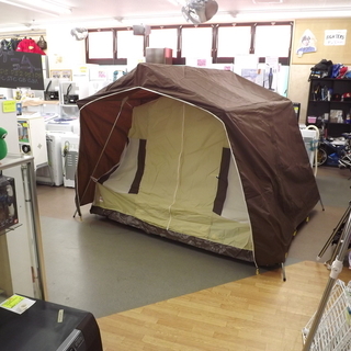 小川テント オーナーロッジ NO9000 キャンプ用品 ブラウン 4人用 札幌 西岡店