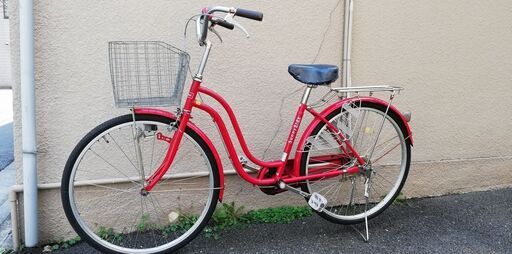 ２６インチママちゃり　レッド
