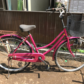 26インチ　自転車　ピンク