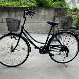 【10%値下げ】自転車　ママチャリ　6段ギア　27インチ　黒