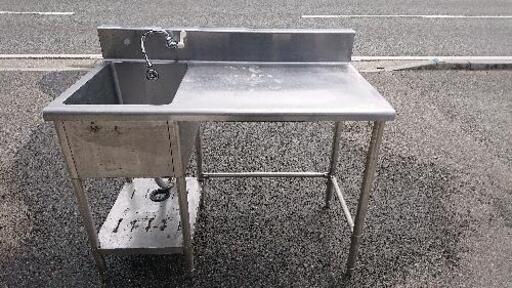 中古品 タニコー 作業台付き一槽シンクお売りします。