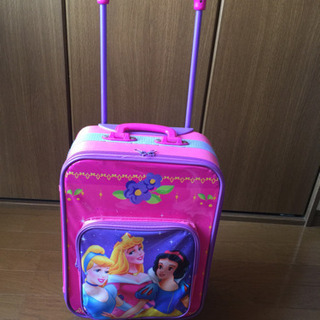 ディズニー女の子用キャスター付きバッグ。ピンク色