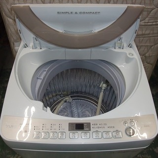 R0864) シャープ 洗濯機 ES-KS70S-N 2017年製! 洗濯容量7kg 店頭取引大歓迎♪