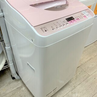 SHARP 洗濯機 乾燥機 5.5kg 穴なし槽 ピンク☆買取帝国 志木店