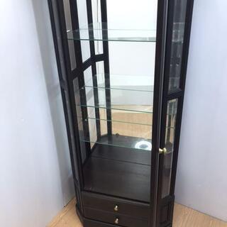 配達設置? キュリオケース 飾り棚 ダークカラ― 旭川家具
