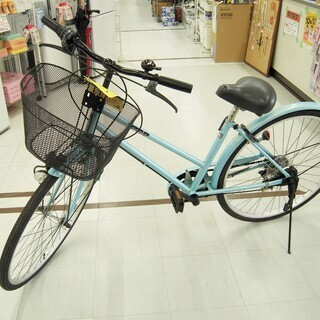 自転車 26インチ シティサイクル 水色 SHIMANO 苫小牧西店
