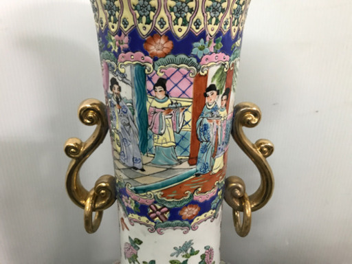 花瓶 花びん 壺 つぼ 置物 飾り インテリア 中国 大きめ 中古 花瓶