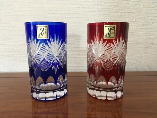 新品 江戸切子 星切子 ルリ 田島硝子