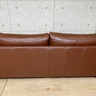 3*91 無印良品 ソファ 二人掛け 高級 リビング 革張りワイドアーム ダウンフェザーポケットコイルクッション