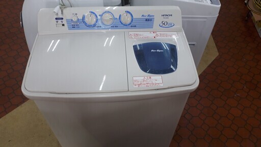 ID:G916095　二槽式洗濯機５．０Ｋ（２０１４年日立製）