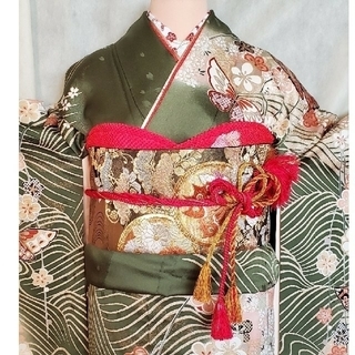 振袖⑦、長襦袢、袋帯、小物 7点セット