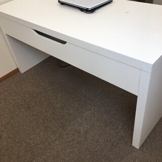 IKEA 机 パソコン デスク 引き出し式 ホワイト テーブル  