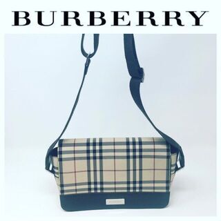 BURBERRY バーバリー レザー×ファブリックノバチェックシ...