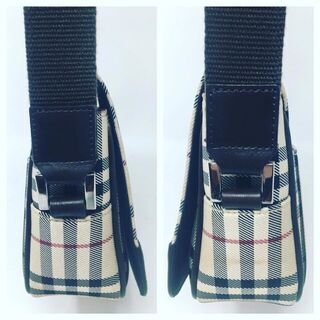 BURBERRY バーバリー レザー×ファブリックノバチェックショルダーバッグ