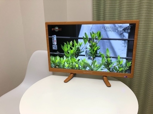 木目柄24型液晶テレビ