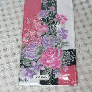新品　SUNPRINTEX　日本製　ピンク　ハンカチ　綿１００％　花柄