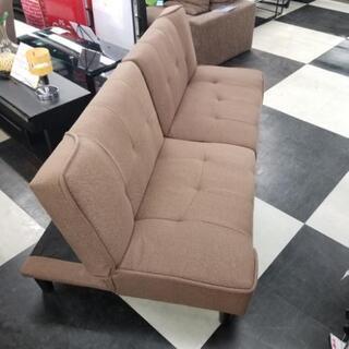 中古 店舗近郊送料格安 ソファーベッド ブルー BR ブラウン系 幅182cm 