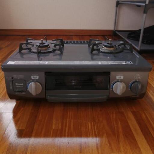 【終了】ガスコンロ　17年製　都市ガス　左強火　美品