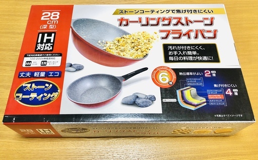 新品 激安 カーリングストーン フライパン 28cm 深型 Ih対応 ガスコンロ対応 6層 フッ素加工 セラミック コ Aki さいたまの家電の中古あげます 譲ります ジモティーで不用品の処分