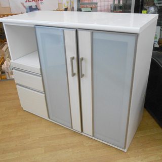 【美品】【メンテナンス済】ニトリ　ミドルレンジボード　レンジ台　キャビネット ニトリ ミドルレンジボード 幅120 高さ102 食器棚 キャビネット レンジ