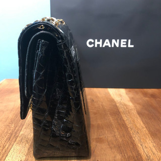 シャネル クロコダイル ダブルフラップ ココマーク ターンロック バッグ