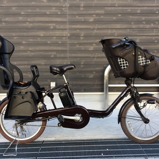 地域限定　パナソニック　ギュットミニ　三人乗り　子供乗せ　新基準　16AH　茶　キッスミニ　アンジェリーノ　神戸市　電動自転車 