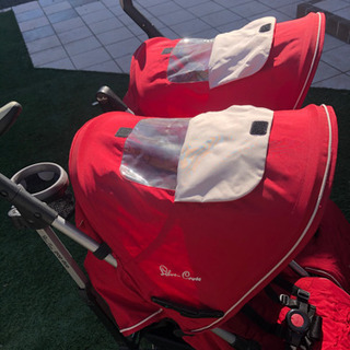 ベビー用品 シルバークロス 双子 ベビーカー 説明書付き