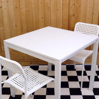IKEA　2人掛けダイニングセット　ホワイト　テーブル×１　チェ...