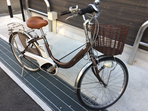 地域限定送料無料　パナソニック　ビビ　NX　新基準　子供乗せ　24インチ　茶　アシスタ　ナチュラ　神戸市　電動自転車