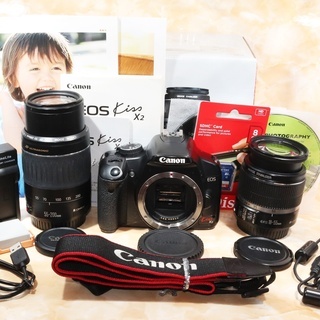 ★届いてすぐ使える新品SDカード★キヤノン Canon kiss x2 ダブルズームセット