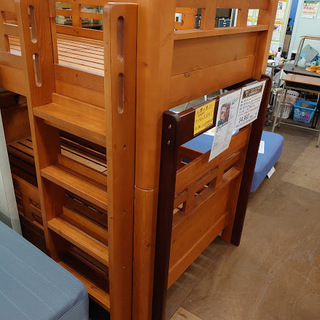 【店舗同時販売中】境木工　宮・LED照明付2段ベッド