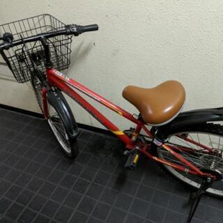 シティサイクル 27インチ 自転車 ピンク 6段切替 オートライト カゴ