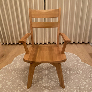 【ユートップ】回転式ダイニングチェア2脚セット　天然木タモ無垢材