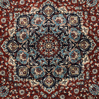イラン製 ウィルトン織 アクリル 円形 250cm 赤 - カーペット/マット/ラグ