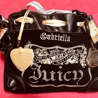 JUICY　COUTURE　ベロア　リボン　バッグ　ポケットたく...