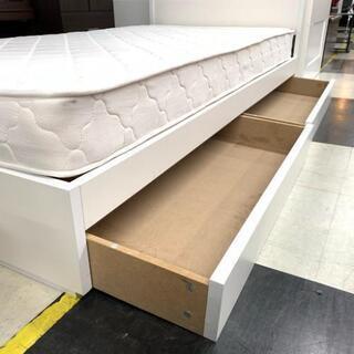 中古 店舗近郊限定販売 片側収納付き シングルベッド ホワイト WH 幅 