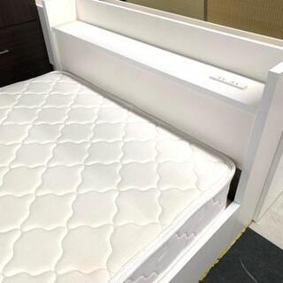 中古 店舗近郊限定販売 片側収納付き シングルベッド ホワイト WH 幅 