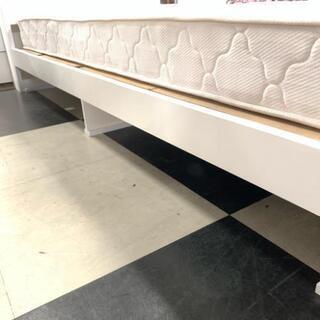 中古 店舗近郊限定販売 片側収納付き シングルベッド ホワイト WH 幅