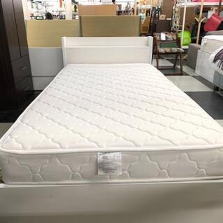 中古 店舗近郊限定販売 片側収納付き シングルベッド ホワイト WH 幅 