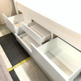 中古 ニトリ Nスリープ 片側収納付き シングルベッド ホワイト WH 幅