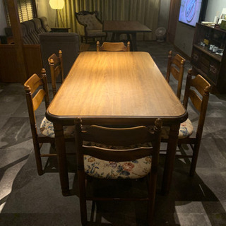 オールドカリモク　ダイニングセット