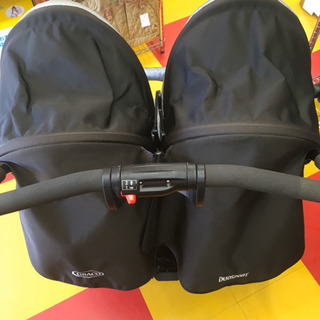 グレコ デュオスポーツ ジェミニブラック 2人乗りベビーカー ※レイン
