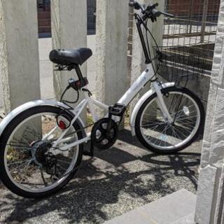 折りたたみ自転車(白)／数回使用